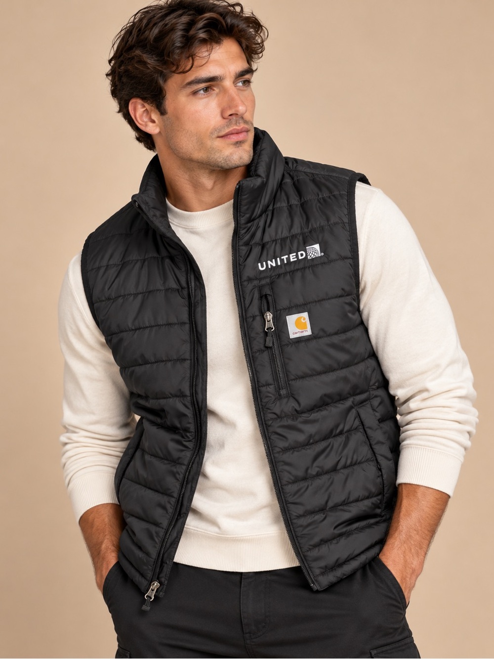 Carhartt Rain Defender United Black Quilted Puffer Vest Large